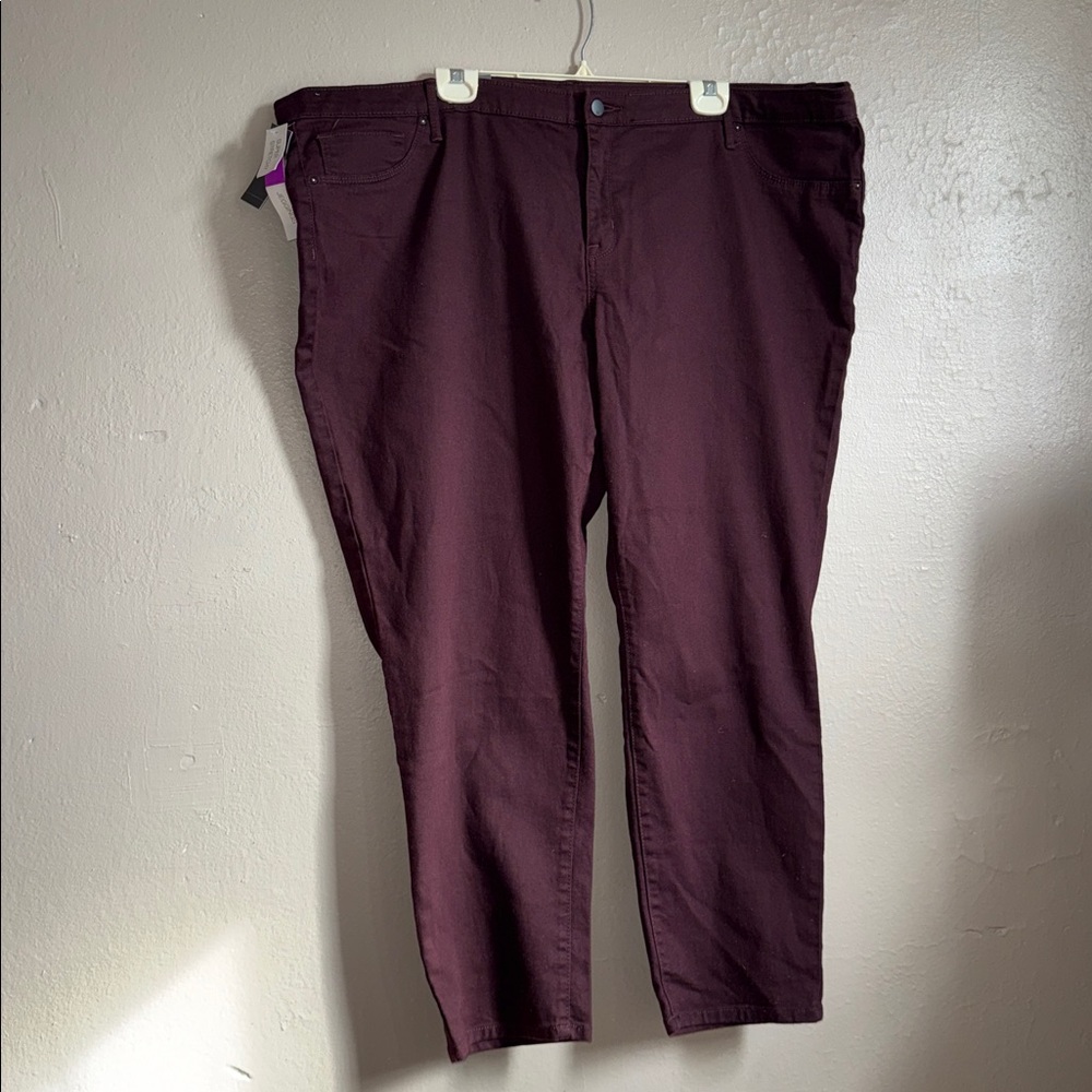 Women’s Burgundy Jeggings - Stretch mid-Rise Comfort